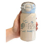 Cute 500ml Double Drinking Water Cup Cartoon Large Capacity Water Bottle with Straw Leak Proof Iced Coffee Cup Gym