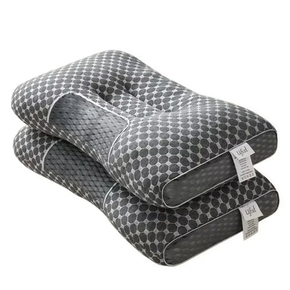 2PCS Soybean Fiber Neck Pillow Grey Cervical Support Orthopedic Massage Pillow Comfort Sleep Pillow Home Rest Decor