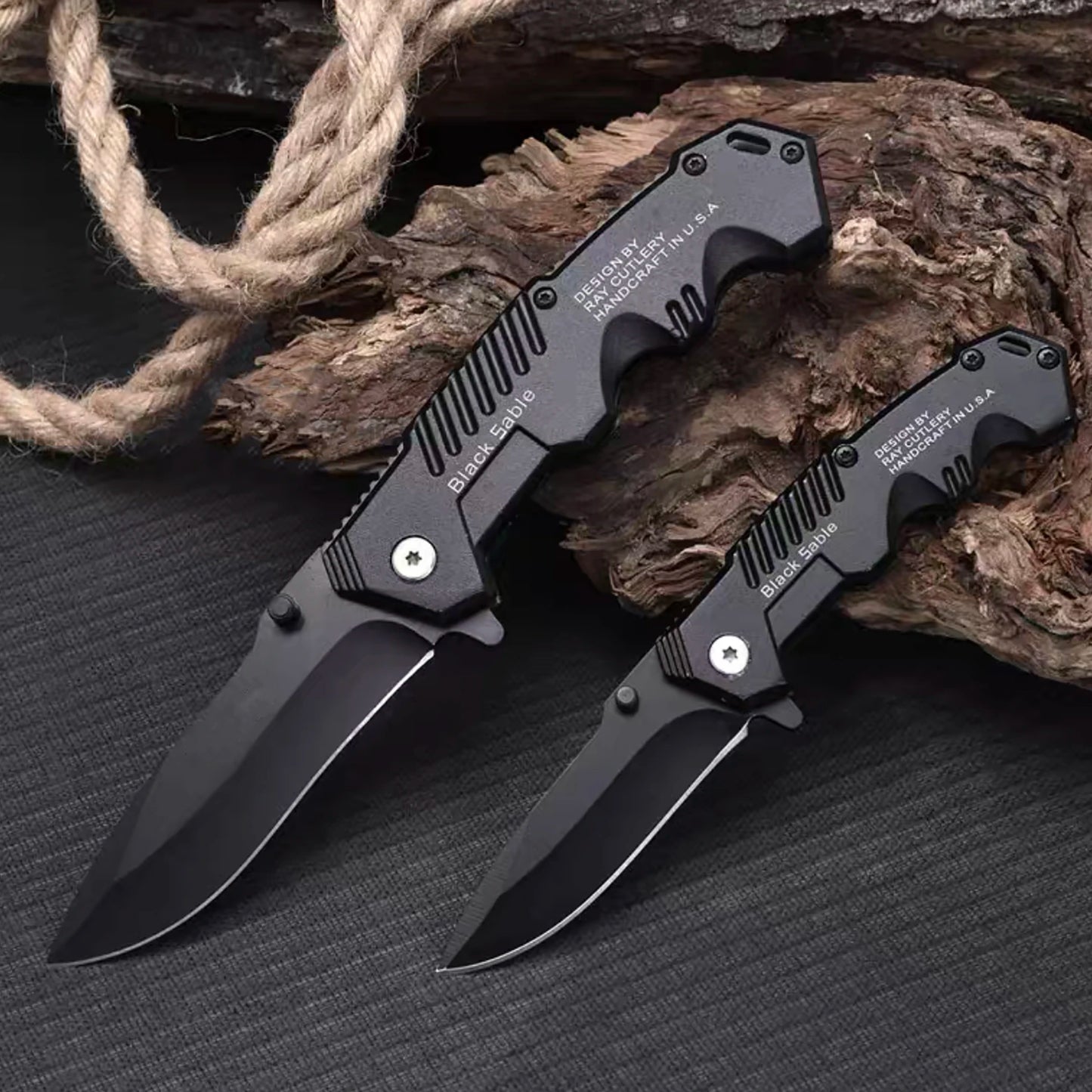 This multi-functional all-in-one folding knife is a portable tool for outdoor camping, hiking, survival, and household peeling