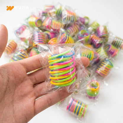 12/24pc Cat Spring Toys Colorful Plastic Spiral Interactive Cat Toy Coil Springs for Kitten Indoor Hunting Chasing Swatting Play