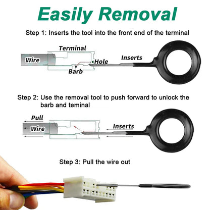 Automotive Terminal Removal Tool Electrical Wiring Crimp Connector Puller Release Pin Extractor Kit for Car Plug Repair Tools