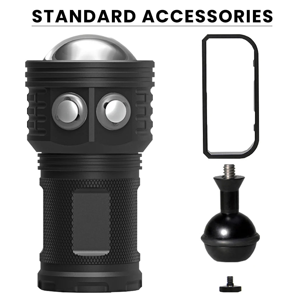 Asafee DRC01 COB LED 6000LM 80M Underwater Diving Flashlight White Red Blue 80° Light 500M Range Torch IPX8 Waterproof Lantern