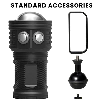 Asafee DRC01 COB LED 6000LM 80M Underwater Diving Flashlight White Red Blue 80° Light 500M Range Torch IPX8 Waterproof Lantern