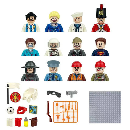 City character building block figure set, little block people, block accessories, engineer, doctor, firefighter, kids' toy