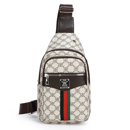 2025Men's Casual Messenger Bag Multi-Pocket Crossbody Shoulder Bag Lightweight Chest Bag with Port & Earphone Hole
