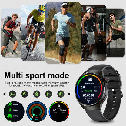 LIGE Men's Smart Watch Outdoor Sports Watches Heart Rate Blood Oxygen Monitoring Motion Trajectory Bluetooth Call Smartwatch