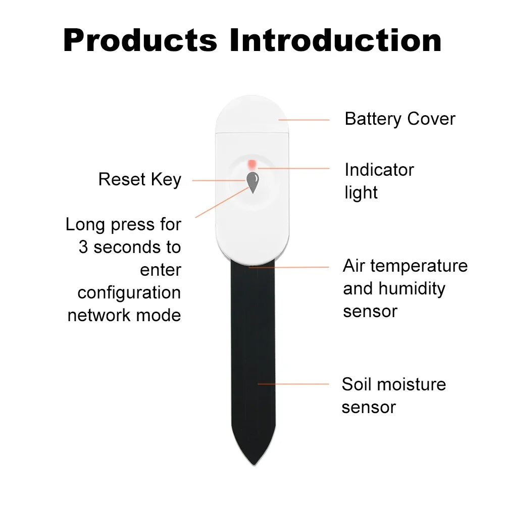Tuya Smart Zigbee Soil Moisture Tester Humidity Meter Waterproof Hygrometer Garden Automation Irrigation Detector for Garden