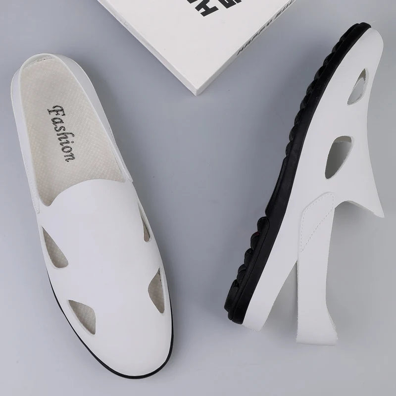 New summer general Doudou men's shoes outdoor lazy one-pedal men's daily casual leather shoes driving shoes