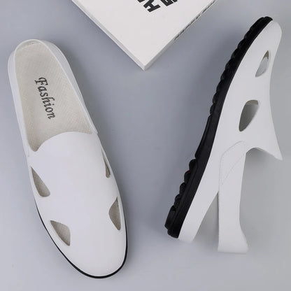 New summer general Doudou men's shoes outdoor lazy one-pedal men's daily casual leather shoes driving shoes