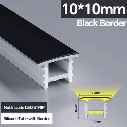 1M-10M LED Neon Rope Tube Soft Silicone Diffuser Channel Black/White Flexible Ribbon Strip Light for Recessed Channel