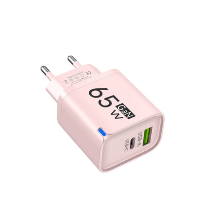 65W USB Fast Charging Charger Type C Quick Charger Portable Mobile Phone Plug EU/US/UK Wall Adapter For iPhone Samsung Xiaomi