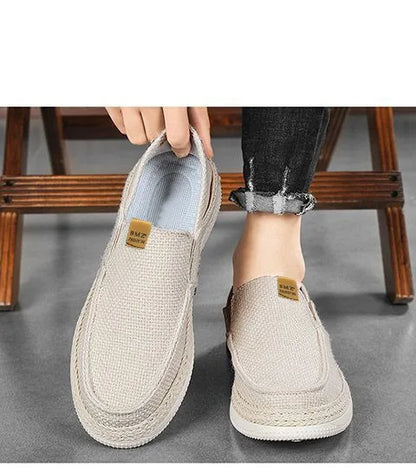 Summer Casual Loafers Men Breathable Slip On Casual Shoes for Men Classic Linen Canvas Sneakers Male Light Flats Lazy Shoes