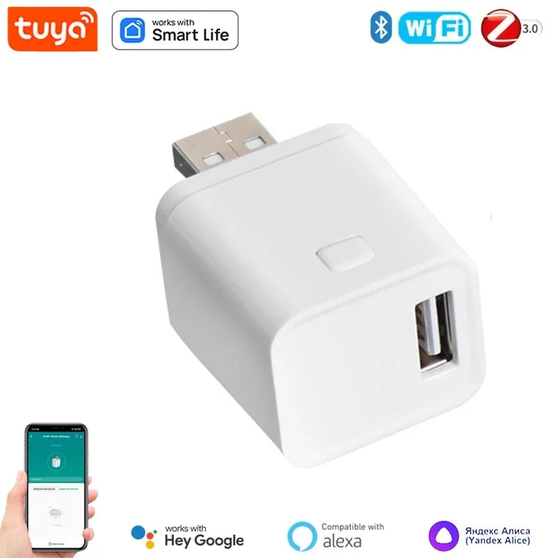 Smart Zigbee Micro USB Adaptor 5V WiFi USB Power Adaptor Smart Timing Charge Plug Works With Alexa Google Assistant Smart Life