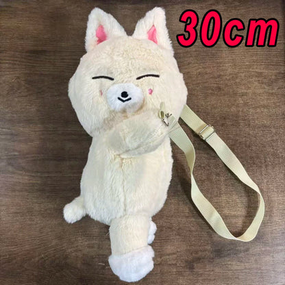 *SKZOO Kpop Plush Toys,Wolf Bear Foxes Duck Cartoon Cute Plush Animal Backpack Dolls, Large Messenger Bag, Throw Pillow, Gift