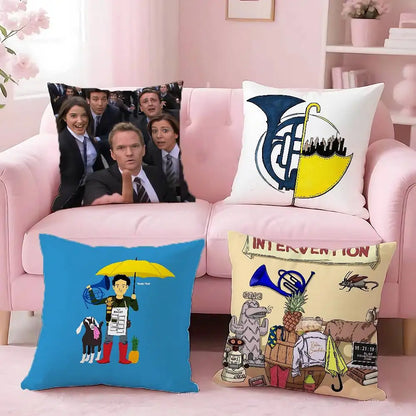 H-How I M-Met Your M-Mother Pillowcases Bedroom Living Room Sofa Home Decor Polyester Cushion Cover with Zipper