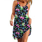 Korean Style Flower Woman Slip Dress Summer Lady Trend Streetwear Casual Clothes Sleeveless Skirt Women's Loose A-line Dresses