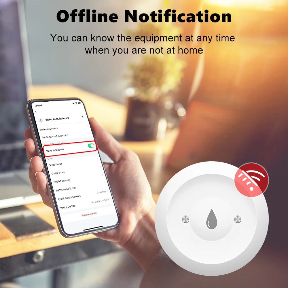 Zigbee Water Leak Sensor Smart Flood Detector App Remote Monitor Smart Life Home Assistant Kitchen Bathroom Security Alarm