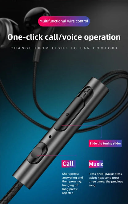 Type C Wired Earphones HiFi Stereo Sound in Ear Headphones 3.5mm Heavy Bass Music Headset For Samsung Galaxy S26 S25 S24 Earbuds