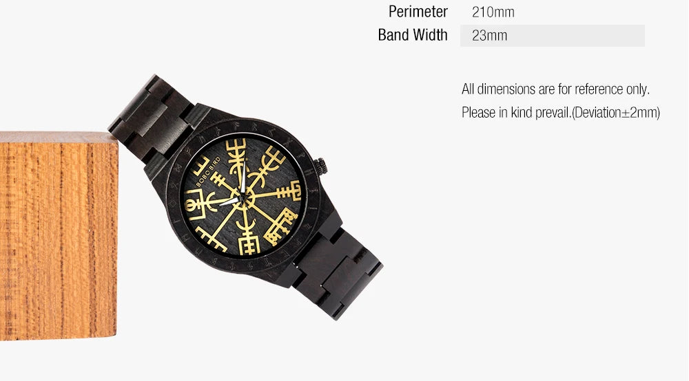 BOBO BIRD Wood Watches Relogio Masculino Watch for Men Viking Warriors Symbol Relojes Para Hombre часы мужские Logo Custom