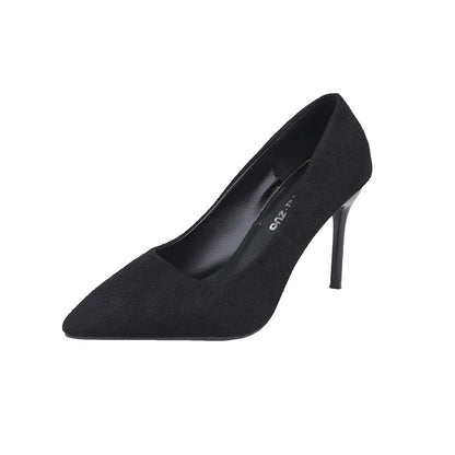 Women New Mid Heeled Sandals Black 6-8-10cm Pointed Thin Heeled Baotou Banquet High Heeled Shoes Womens Shoes Tacones Mujer
