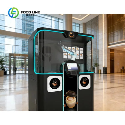 Custom AI Robotic Barista Coffee Machine, Smart AI Coffee Robot, Commercial Self Service Espresso Maker for Mall Hotel Cafe