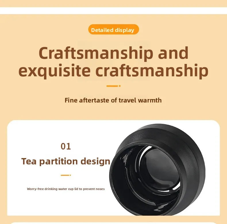 Portable Japanese Style 304 Stainless Steel Insulated Coffee Cup Spray Painted Element Cup Student Gift Car Use Thermos Mug