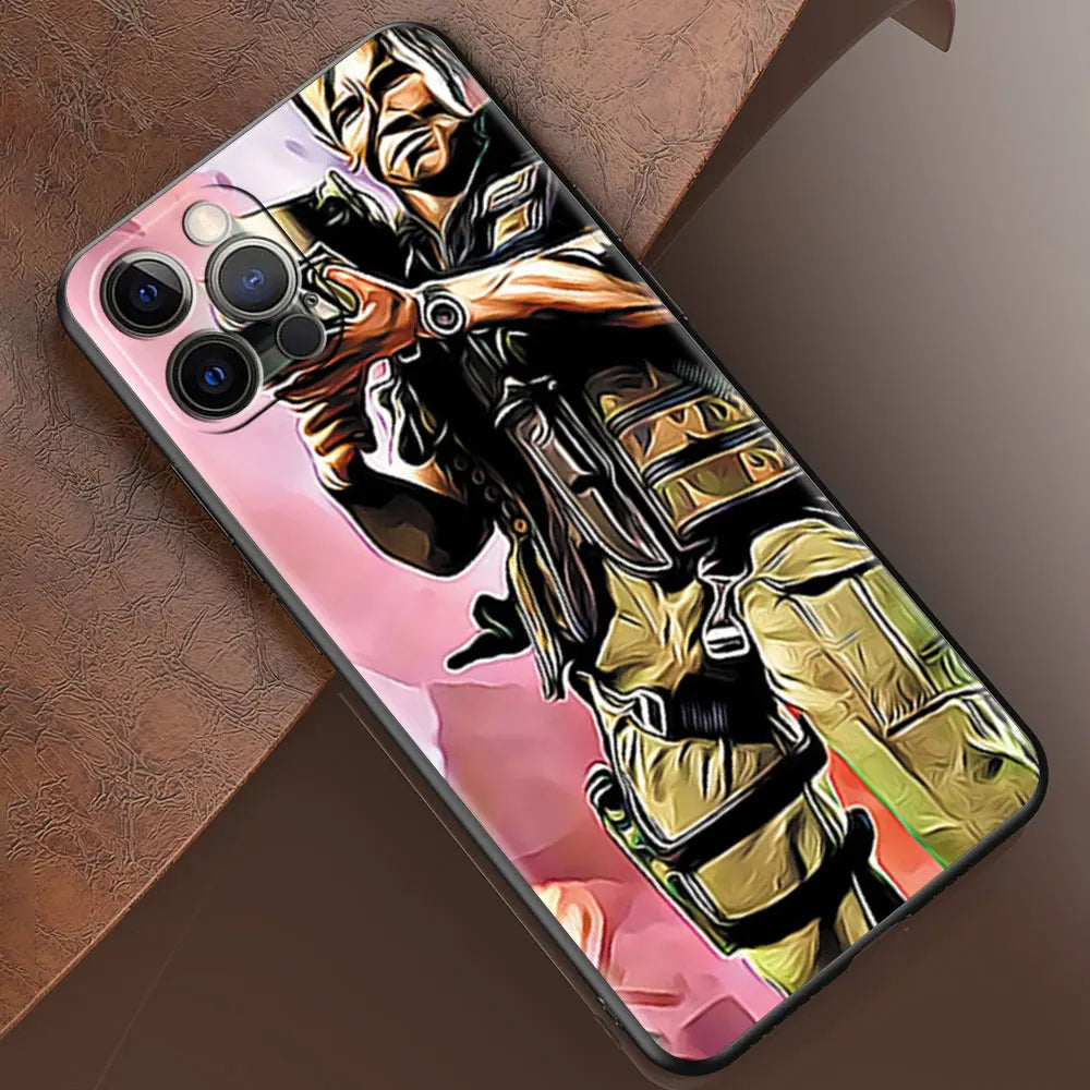 Mobile Phone Case For iPhone 14 15 11 12 13 16 Pro Max 16 Plus XS Black Soft Cover Coque Arnold Schwarzenegger Commando 1985