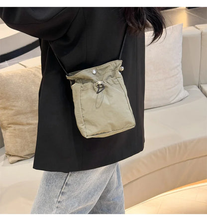 1× Nylon Crossbody Bag Soft Mini Phone Wallet Multifunctional Canvas Square Shoulder Bag Messenger Bag for Outdoor Hiking Travel