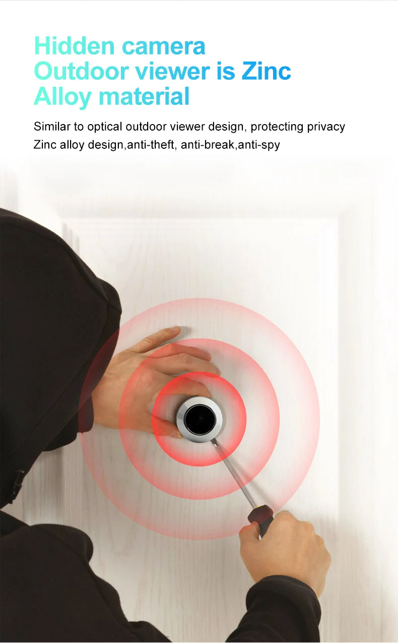 4.3inch Smart Life Door Peephole Camera WiFi Tuya Human Detection 120° 2KHD 3MP IPS Screen Remote Danmini Digital Door Video Eye