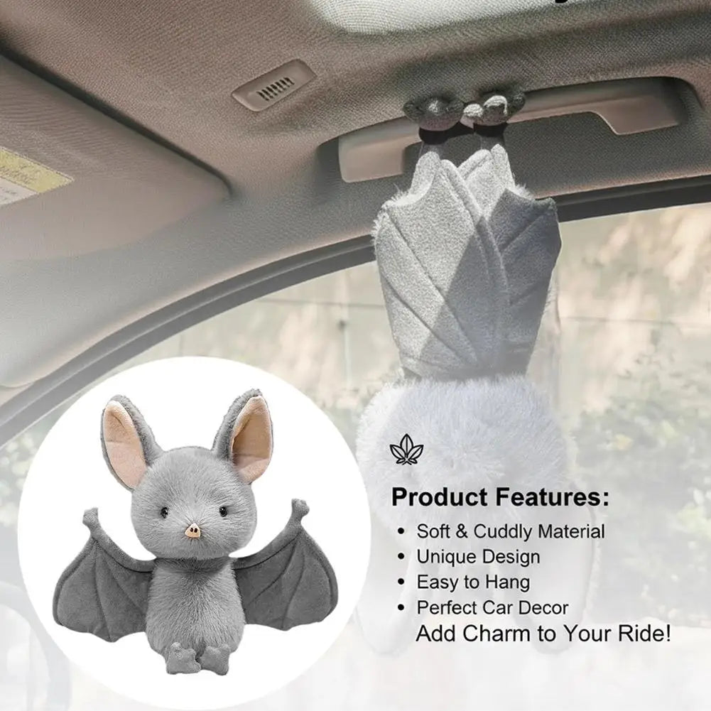 Cute Grey Bat Plush Toy Soft Stuffed Animal Doll Kawaii Bat Pillow Halloween Gift Decoration For Kids Girls Boys
