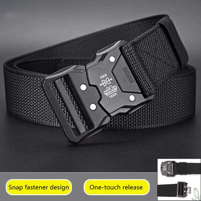 Automatic Buckle Tactical Belts Men's Woven Nylon Military Belt Durable Black Outdoor Army Hunting Golf Waist Belt