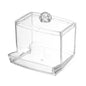 Small Clear Acrylic Qtip Holder Dispenser for Cotton Swabs Balls Pads Floss Picks - Vanity Makeup Storage Box Organizer