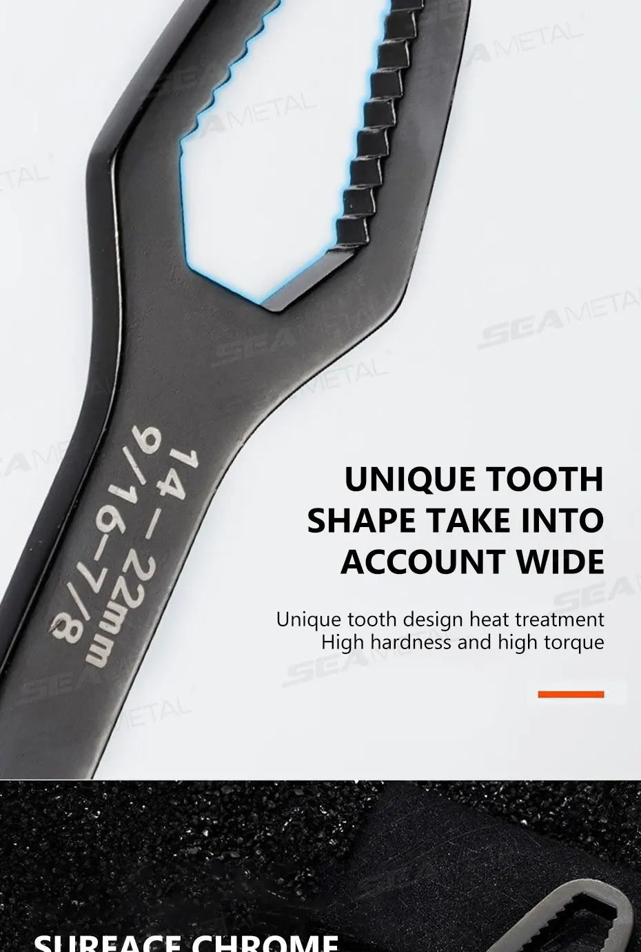 SEAMETAL 3-17mm 8-24mm Universal Torx Wrench Self-tightening Adjustable Glasses Wrench Board Double-head Torx Spanner Hand Tools