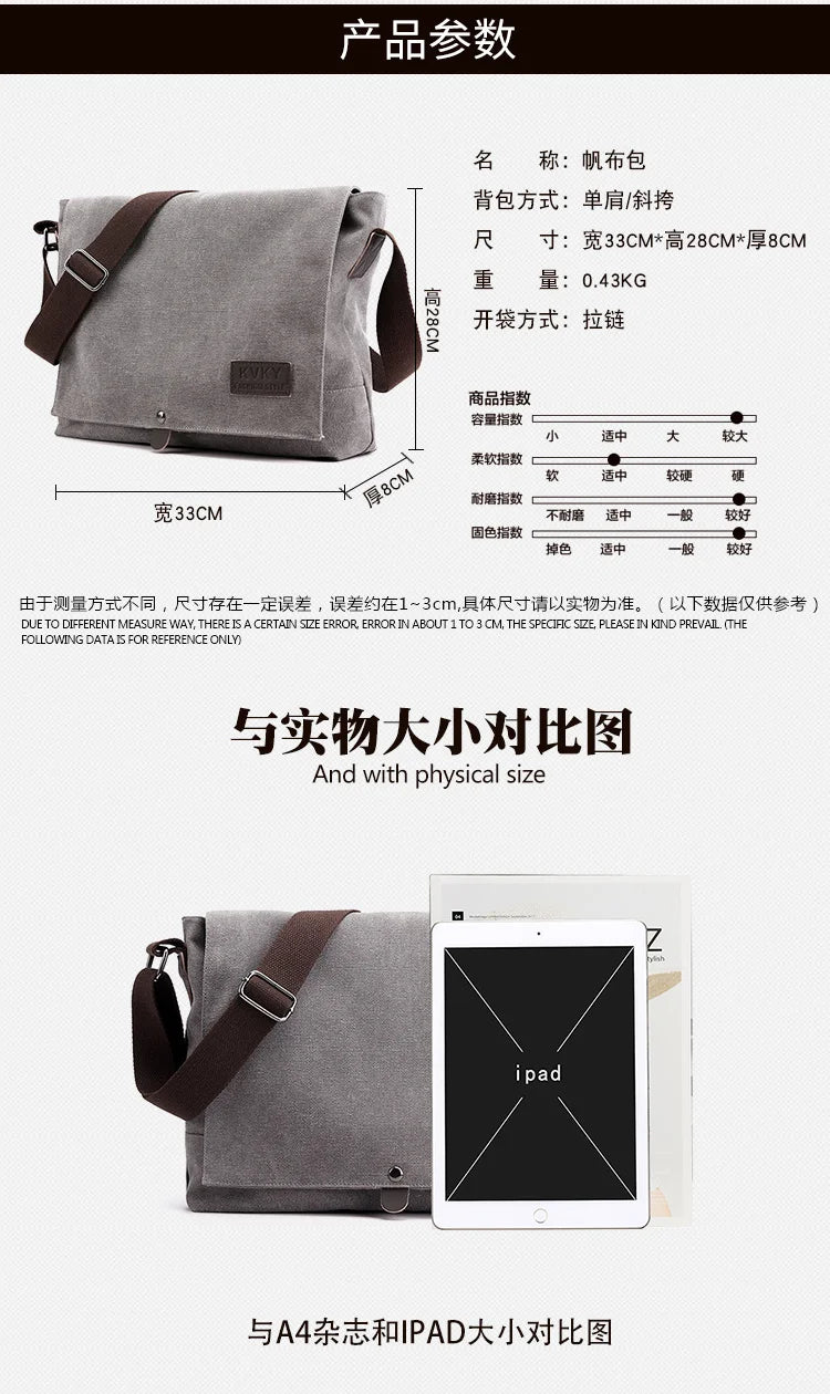 Men's multi-functional shoulder bag, leisure large capacity business travel bag, fashionable storage sling bag