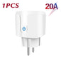 20A EU Smart Socket WiFi Smart Plug Power Monitoring Timing Function Voice Control Works With Tuya APP Alexa Google Home