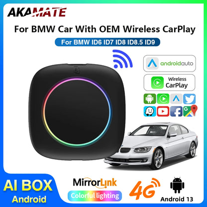 For BMW ID6 ID7 ID8 ID9 Wireless CarPlay AI Box for Wireless CarPlay Android Auto Intelligent Android 13 System 4+64GB 8+256GB