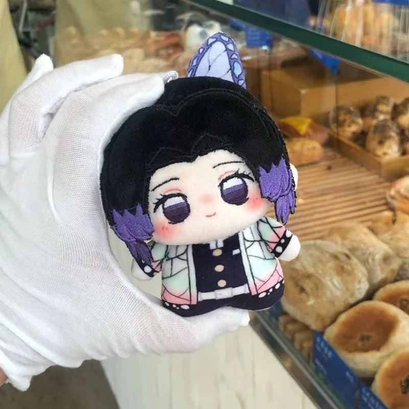 Demon Slayer Figure Anime Plush Doll Fans Gift Q Version Toy Gifts Kamado Nezuko Keyrings Cartoon Character Keychains Bag Charms