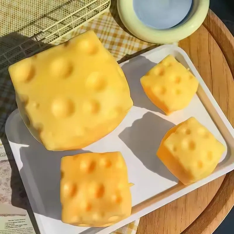 New Giant Cheese Squeeze Toy Extra Large Size Cheese Squishy Fidget Toys Slow Rebound Shapeable Venting Ball for Adults Gifts