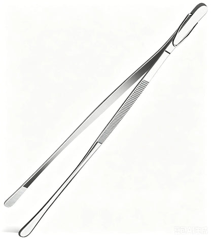 12inch Kitchen Tweezers Fine Tweezer Tongs Extra-Long Stainless Steel Cooking Tweezers for Kitchen Food Cooking Sea Food and BBQ