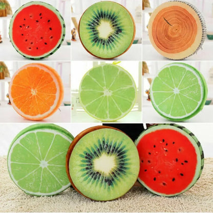 Cartoon Fruits Print Round Bar Chair Cushion Cover Anti-Slip Seat Cushion Slipcover Soft Stool Cushion Covers For Living Dining