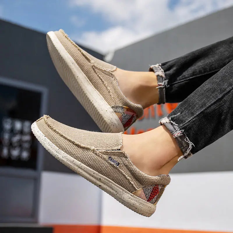 Men's Loafers Stylish Denim Slip on Shoes Breathable Comfort for All Day Wear Lightweight No Tie Easy To Wear Take Off Men Shoes
