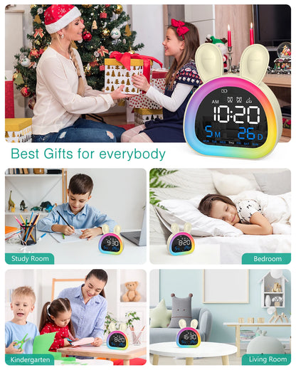 ORIA Kids Alarm Clock Ok to Wake Clock Toddlers Night Light Clock Cute Alarm Clocks with Sleep Training for Boys Girls Gift