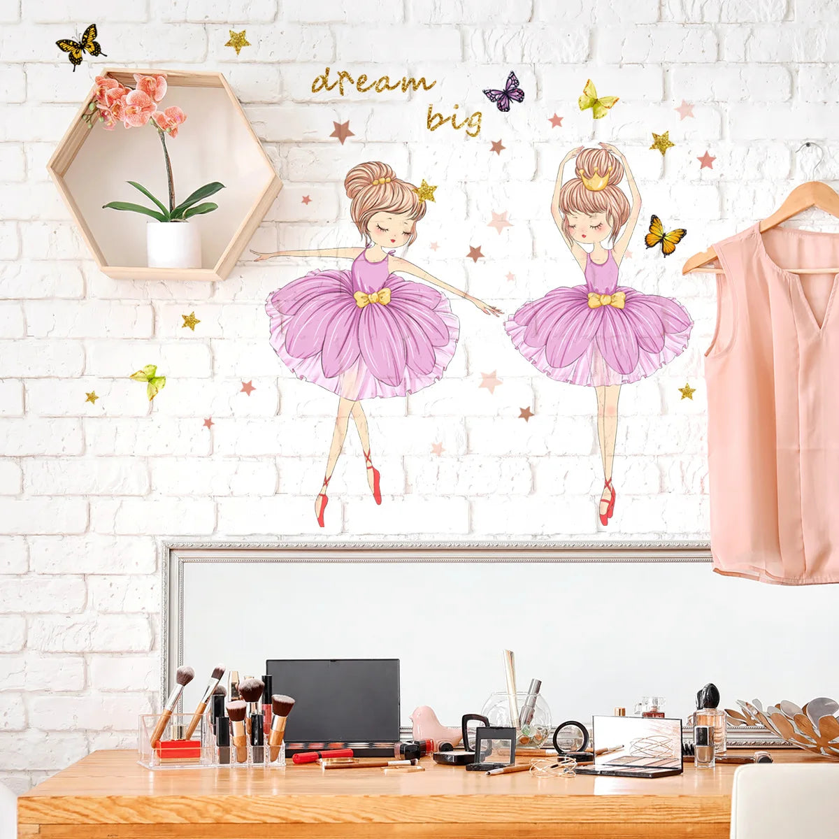 Ballet Girl Vinyl Child Wall Stickers For Baby Kids Room Decoration Adhesive Wallpaper Bedroom Accessories Room Decor Wall Art