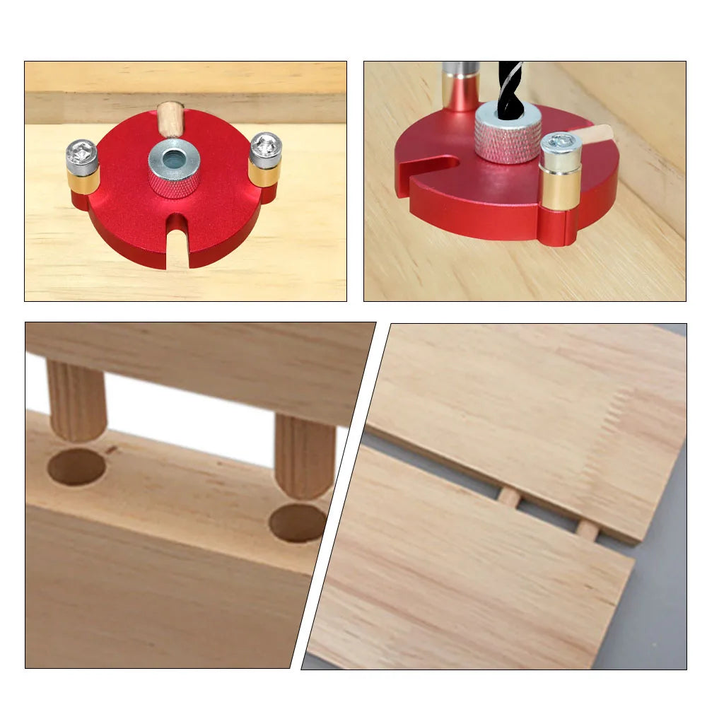 3-10mm Wood Dowel Jig Kit Fast-splicing Vertical Hole Jig Drill Guide Locator Aluminum Alloy Self-Centering Punching Hole Tools