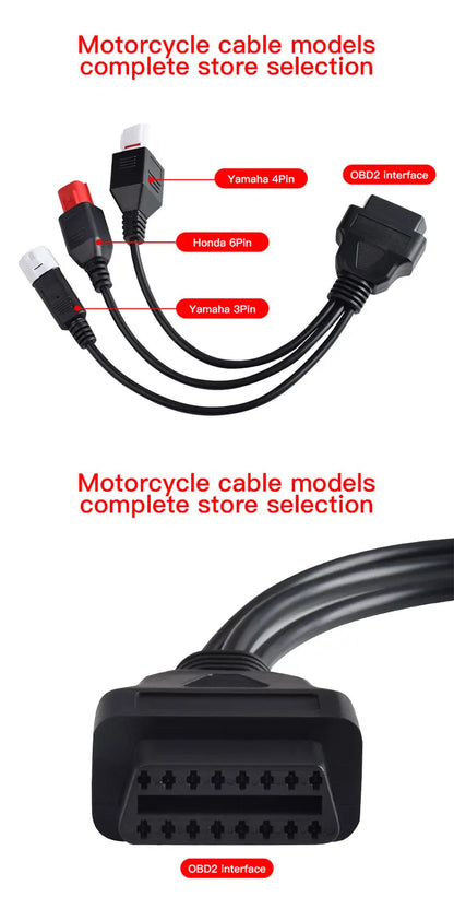 For Yamaha 3/4 /6 Pin To OBD2 Connector Motorbike OBDII Diagnostic Cable OBD Fault Code Reader Adaptor Extension Cable