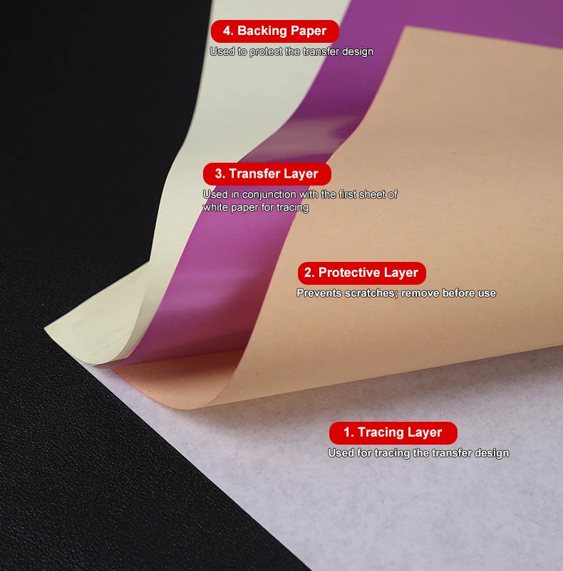 Pink 4-Layer Tattoo Transfer Paper A4 Size 100 Sheets Professional Tattoo Stencil Paper Thermal Copier Tattoo Supply