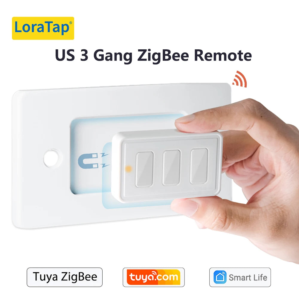 LoraTap ZigBee 3.0 Wireless 14 EU US Push Button Remote Tuya Scene Automation Control Switch Smart Life App Hub Need