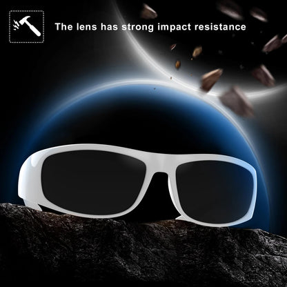 Dark Sunglasses for Men Wrap Around Sunglasses for Big Heads Men UV400 Protection Glasses W8005