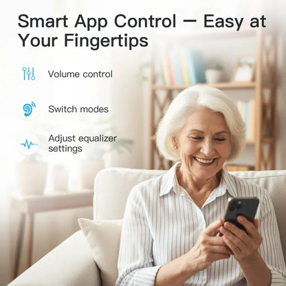 16 Channel Digital Hearing Aids APP Control Rechargeable Invisible Sound Amplifier Adjustable for Seniors Audifonos