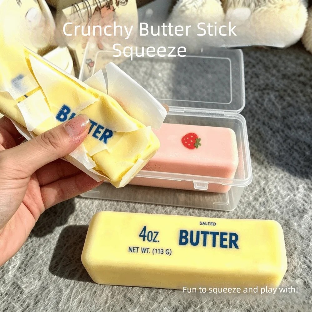 Wax Coating Butter Stick Squishy Sensory Fidget Finger Relax Crunchy Butter Stick Sound Crispy Pinch Butter Bar Toy